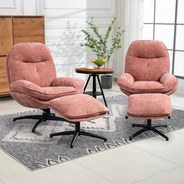 Trule Jakayla Upholstered Swivel Accent Chair with Ottoman Wayfair